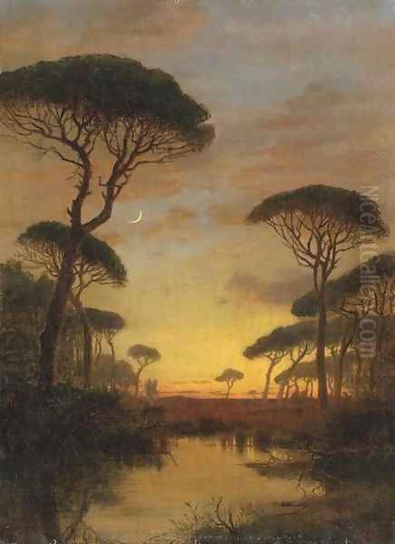 Evening Scene Oil Painting by William Stanley Haseltine