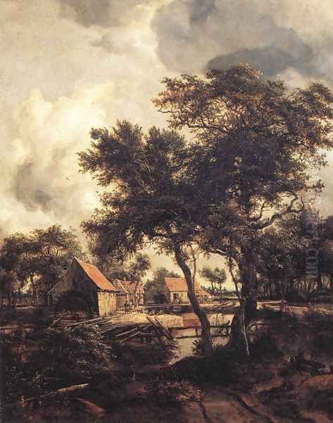 The Water Mill 1660s Oil Painting by Meindert Hobbema