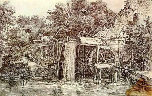 Watermill 2 Oil Painting by Meindert Hobbema