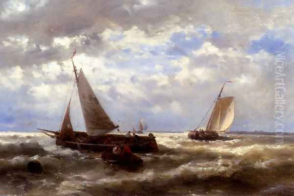 A Windy Day Oil Painting by Abraham Hulk Snr