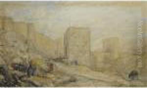 The Citadel In Cairo Oil Painting by Marius Bauer