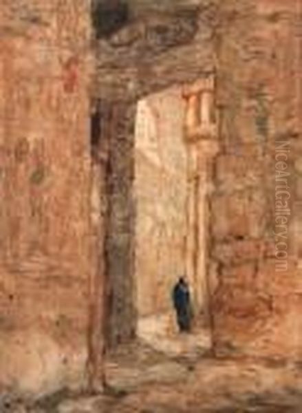 The Tempel Of Luxor, Egypt Oil Painting by Marius Bauer