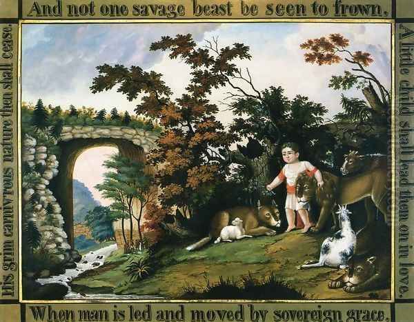 Peaceable Kingdom of the Branch Oil Painting by Edward Hicks