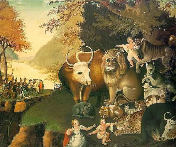 The Peaceable Kingdom 1834 Oil Painting by Edward Hicks