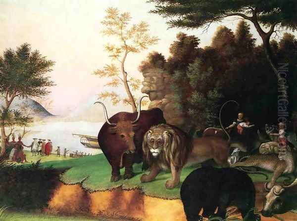 The Peaceble Kingdom Oil Painting by Edward Hicks