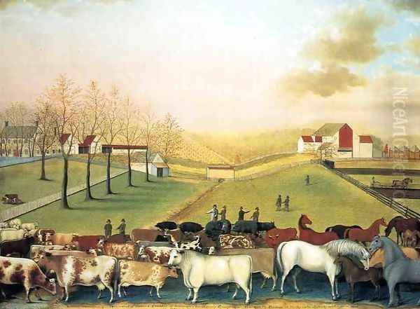 The Cornell Farm Oil Painting by Edward Hicks