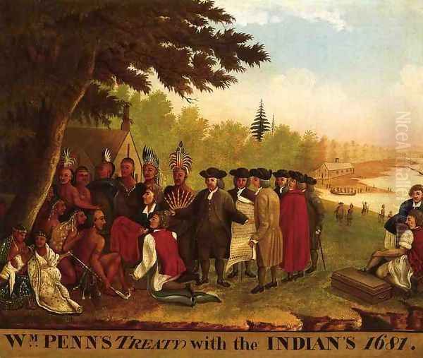 Penn's Treaty Oil Painting by Edward Hicks