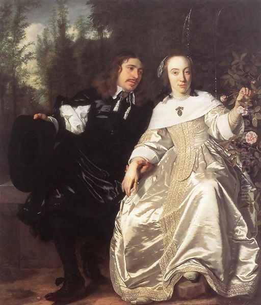 Abraham Del Court And Maria De Keersegieter Oil Painting by Bartholomeus Van Der Helst