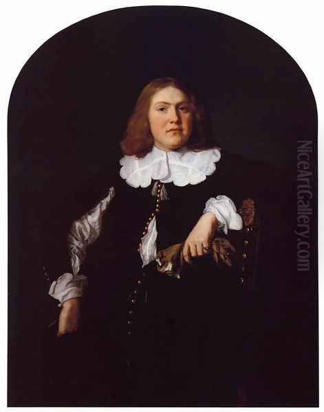 A Portrait Of A Gentleman, Three Quarter Length Oil Painting by Bartholomeus Van Der Helst