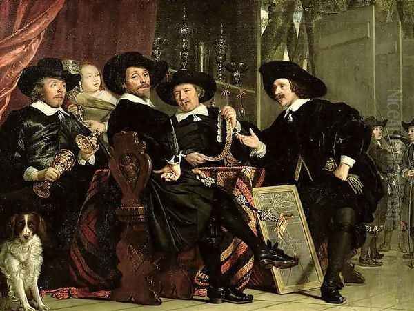 The Officials of the Company of Bowyers of St Sebastian at Amsterdam Oil Painting by Bartholomeus Van Der Helst