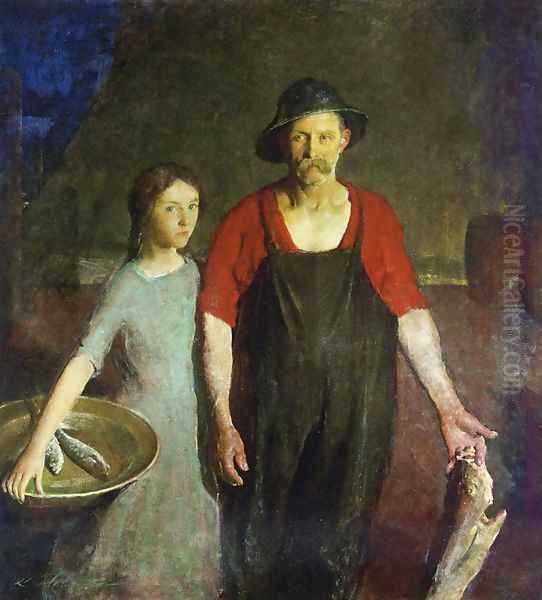 Fisherman and his Daughter Oil Painting by Charles Hawthorne