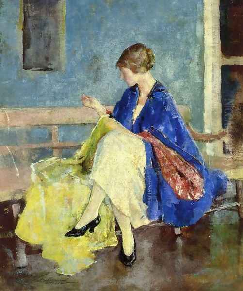 Blue Kimono Oil Painting by Charles Hawthorne