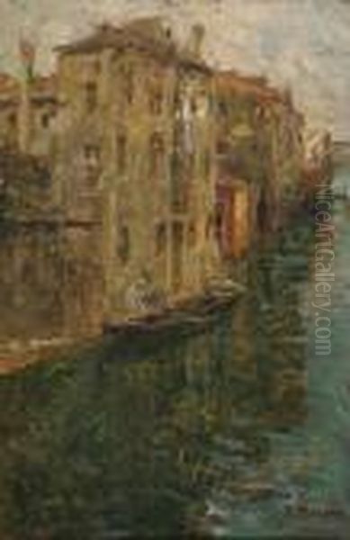 Canale Di Chioggia Oil Painting by Leonardo Bazzaro