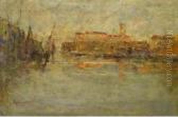 Paese Lagunare Oil Painting by Leonardo Bazzaro