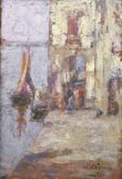 Scorcio Di Chioggia Oil Painting by Leonardo Bazzaro