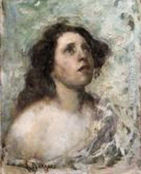 Figura Di Donna Oil Painting by Leonardo Bazzaro