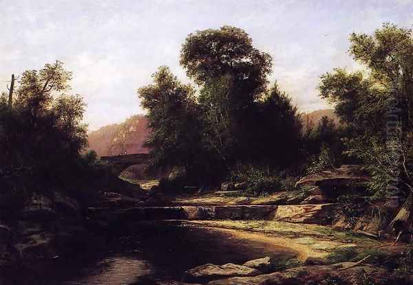 Stone Bridge Oil Painting by George Hetzel