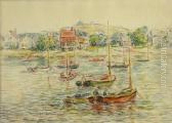 Rockport Harbor Oil Painting by Reynolds Beal