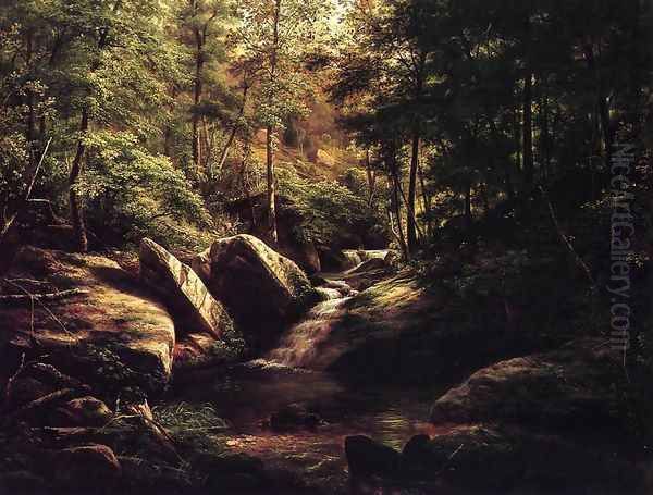 Trout Stream in the Alleghenies Oil Painting by George Hetzel