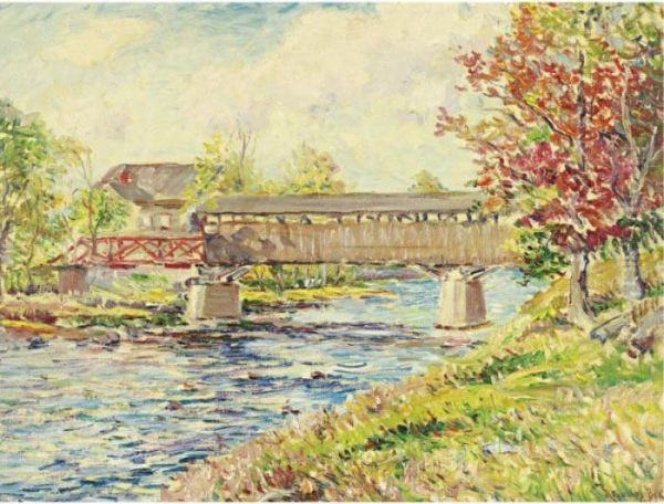 Galeville Bridge, New York Oil Painting by Reynolds Beal