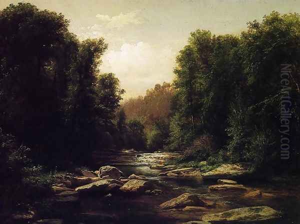 Pennsylvania Mounain Stream Oil Painting by George Hetzel