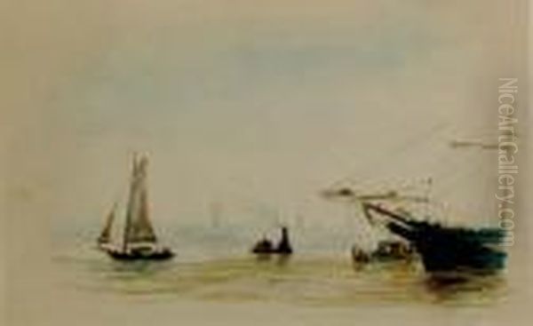 East River Oil Painting by Reynolds Beal