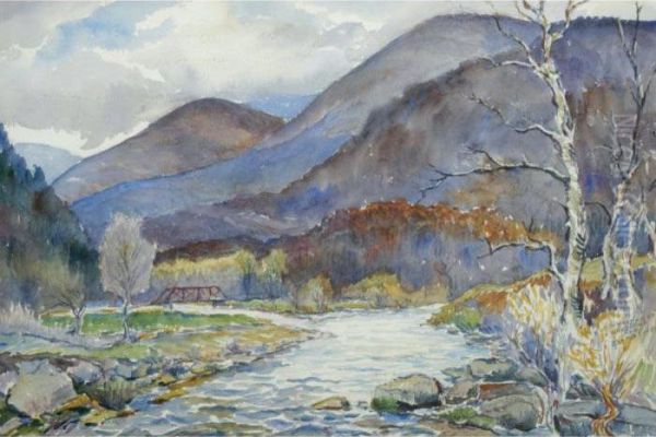 Junction Of Woodland And Esopus Creek Oil Painting by Reynolds Beal