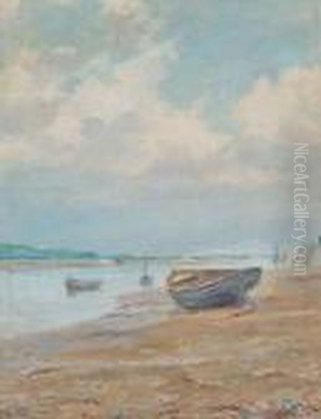 River Canche, Etaples, France Oil Painting by Reynolds Beal