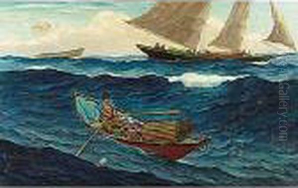 The Lobsterman Oil Painting by Reynolds Beal