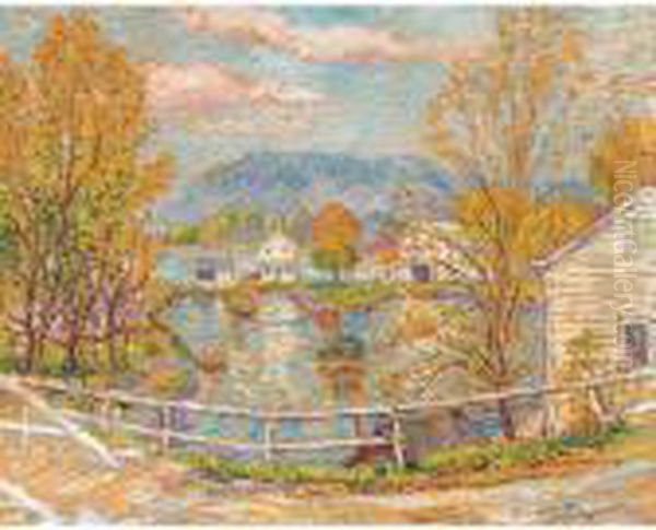 Village By Hudson River by Reynolds Beal