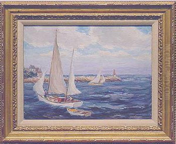 The Harbor Oil Painting by Reynolds Beal