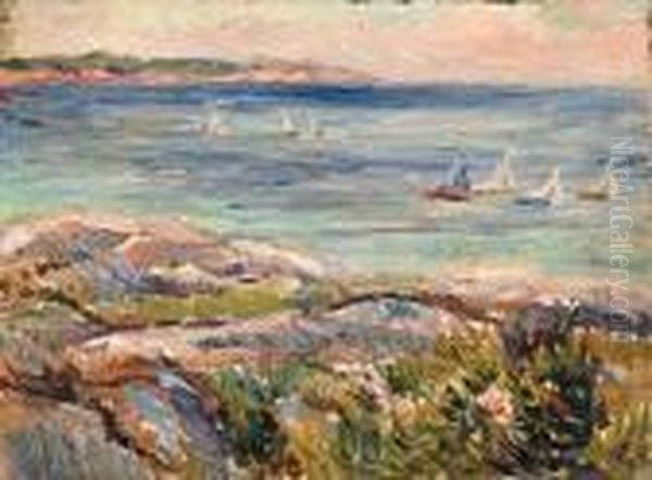 Rockport Sandy Bay Looking Towards Andrews Point Oil Painting by Reynolds Beal