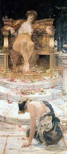 Psyche at the Throne of Venus Oil Painting by Edward Matthew Hale