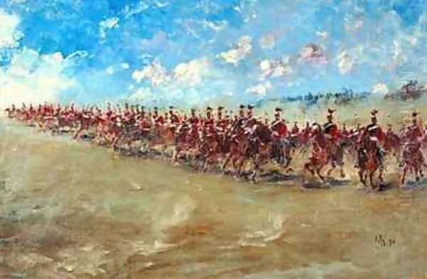 16th Lancers advancing at a gallop Oil Painting by Edward Matthew Hale