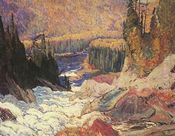 Falls - Montreal River Oil Painting by James Edward Hervey MacDonald