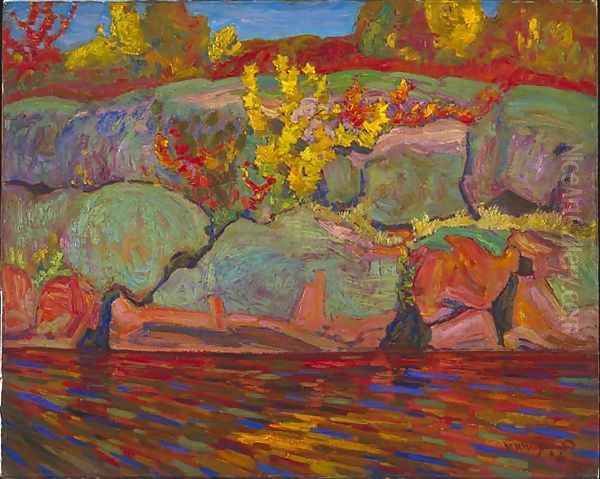 Autumn Colours: Rock and Maple Oil Painting by James Edward Hervey MacDonald