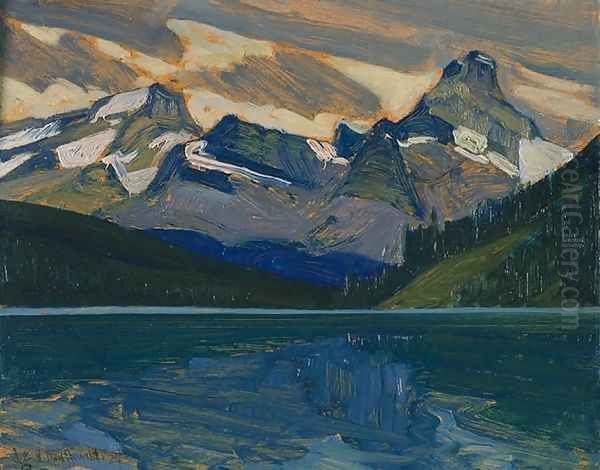 Lake and Mountains Oil Painting by James Edward Hervey MacDonald