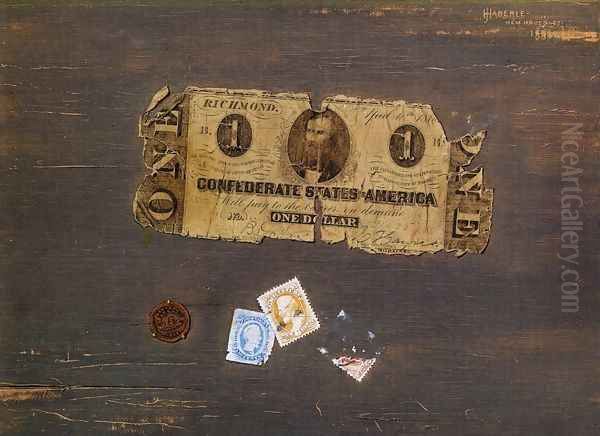 Confederate Note Oil Painting by John Haberle