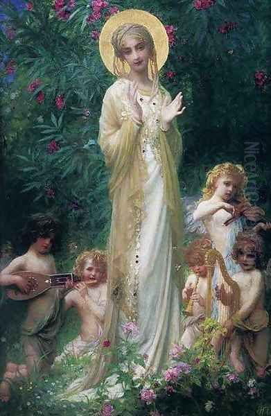 The Virgin in Paradise Oil Painting by Antoine Auguste Ernest Hebert