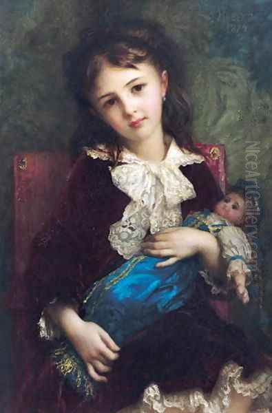 Portrait of Catherine du Bouchage 1879 Oil Painting by Antoine Auguste Ernest Hebert