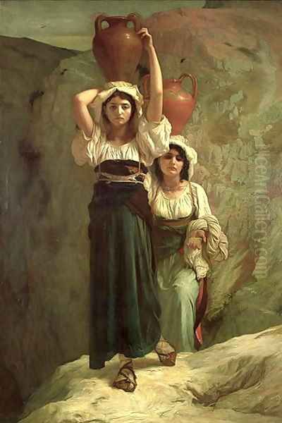 The Girls of Alvito 1855 Oil Painting by Antoine Auguste Ernest Hebert