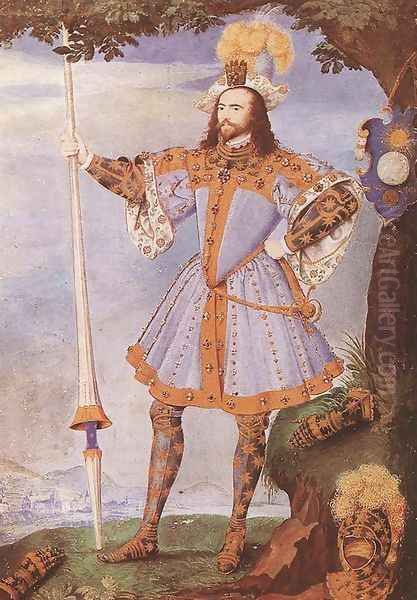 Portrait of George Clifford, Earl of Cumberland c. 1590 Oil Painting by Nicholas Hilliard