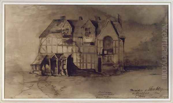 The House of William Shakespeare 1564-1616 in Stratford upon Avon Oil Painting by Victor Hugo