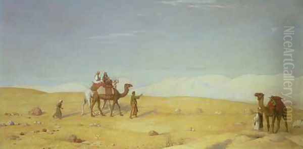 The Valley of Moses in the Sinai Desert Oil Painting by John Rogers Herbert