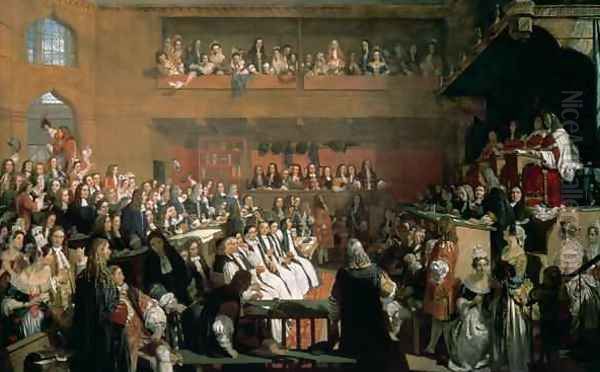 The Trial of the Seven Bishops in the House of Commons during the Reign of James II Oil Painting by John Rogers Herbert