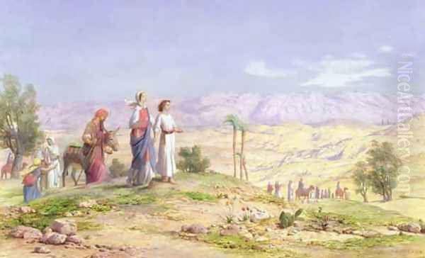 The Holy Family Approaching Jerusalem from Nazareth Oil Painting by John Rogers Herbert