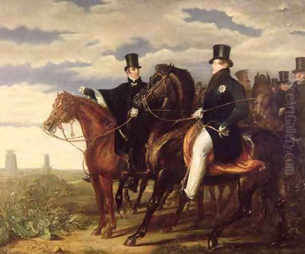 The Duke of Wellington describing the Field of Waterloo to King George IV 1762-1830 Oil Painting by Benjamin Robert Haydon