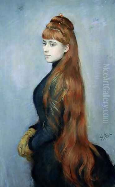 Portrait of Mademoiselle Alice Guerin Oil Painting by Paul Cesar Helleu