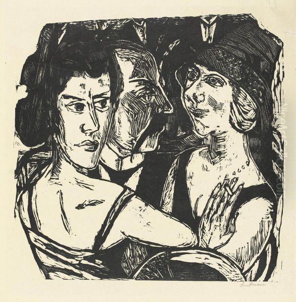 Group Portrait, Eden Bar Oil Painting by Max Beckmann