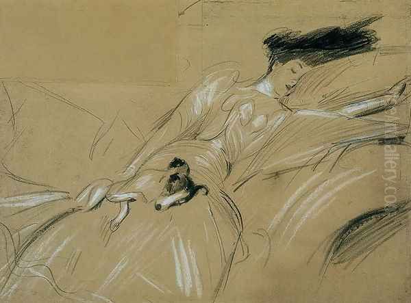 The Duchess of Marlborough Dozing Off at Blenheim Palace Oil Painting by Paul Cesar Helleu